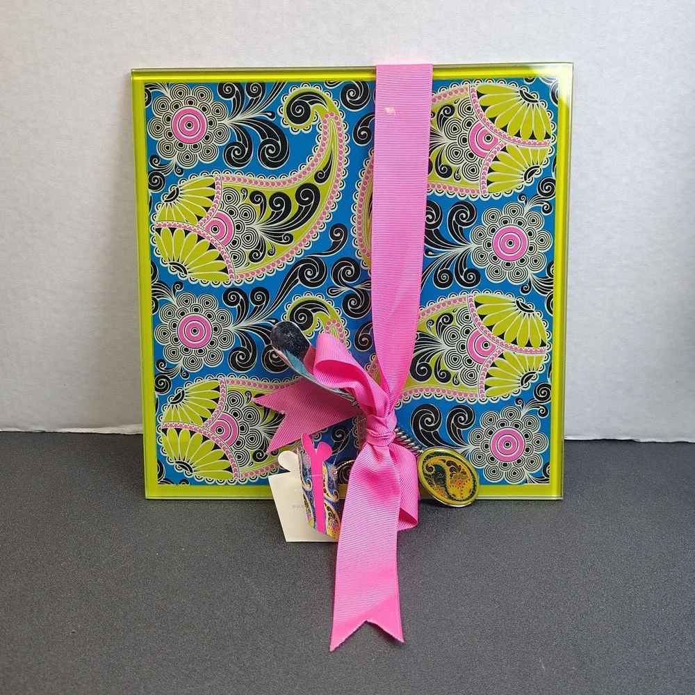 Y2K 2009 mudpie spreader plate set Holiday Paisley